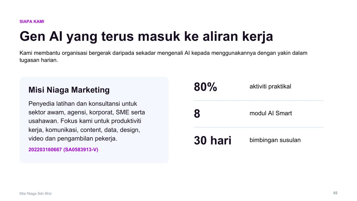 Contoh 2: Company Profile (By ChatGPT) — slide 2