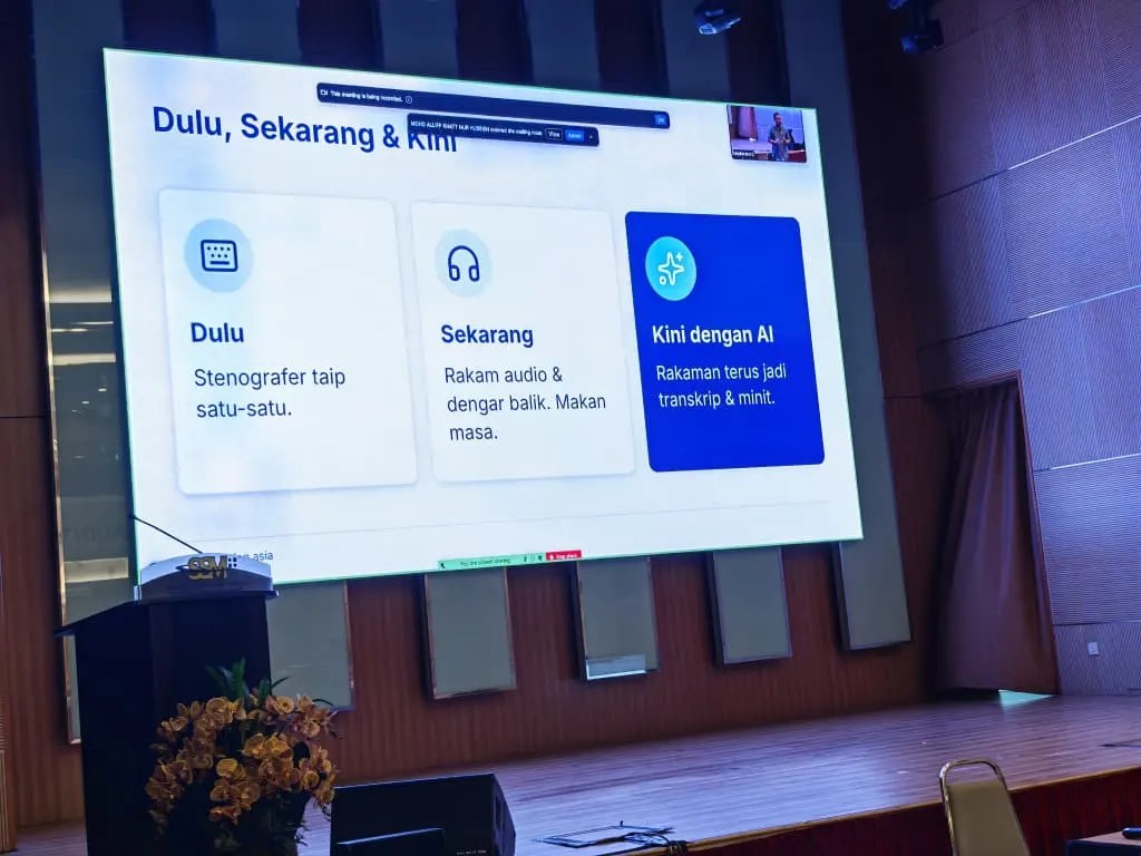 Slaid Dulu, Sekarang dan Kini: dari stenografer ke minit dengan AI